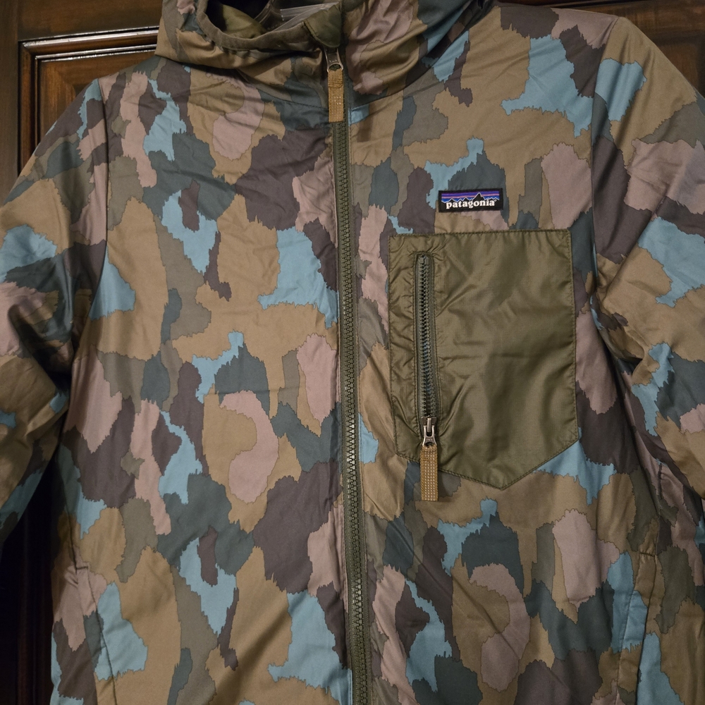 Patagonia Youth Olive Puffer Jacket, Sz M, Two Sided - Picture 7 of 10